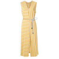 Osklen Vestido Summer Stripe com amarração - Amarelo