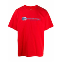 PACCBET Camiseta ampla com estampa de slogan - Vermelho