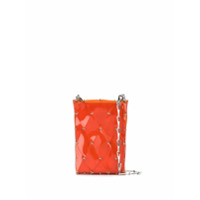 Paco Rabanne Bolsa tiracolo com padronagem de losangos - Laranja