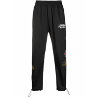 Palm Angels Calça esportiva com detalhes de rosas - Preto
