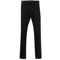 Palm Angels Calça jeans reta preta com estampa de logo - Preto