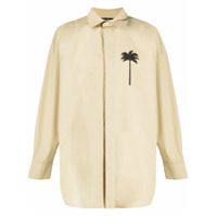 Palm Angels Camisa oversized com estampa de palmeira - Marrom