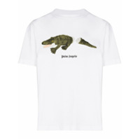 Palm Angels Camiseta com estampa de crocodilo - Branco