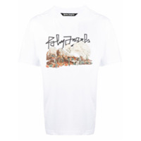 Palm Angels Camiseta com estampa de logo de esqueleto - Branco