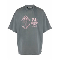 Palm Angels Camiseta de algodão com logo - Cinza