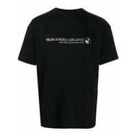Palm Angels Camiseta decote careca Airlines - Preto