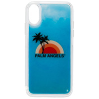 Palm Angels Capa com efeito líquido para iPhone XS - Azul