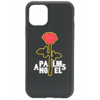 Palm Angels Capa para iPhone 11 Pro com detalhe de rosa - Preto