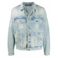 Palm Angels Jaqueta jeans com estampa de logo - Azul