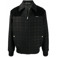 Palm Angels Jaqueta xadrez com colarinho - Preto