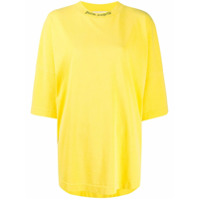 Palm Angels logo-print oversized T-shirt - Amarelo