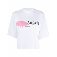 Palm Angels Miami sprayed-logo cropped T-shirt - Branco