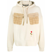 Palm Angels Moletom com capuz e detalhe de rosa - Neutro