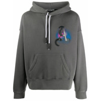 Palm Angels Moletom com capuz e estampa - Cinza