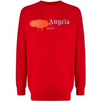 Palm Angels Moletom com estampa de logo - Vermelho