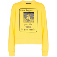 Palm Angels Moletom World In Your Hands - Amarelo