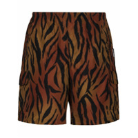 Palm Angels Short de natação com estampa de tigre - Marrom