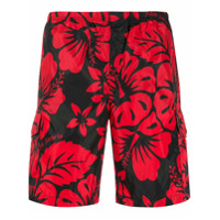 Palm Angels Short de natação com estampa tropical - Vermelho