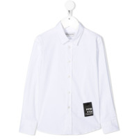 Paolo Pecora Kids Camisa com botões e patch de logo - Branco