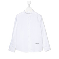Paolo Pecora Kids Camisa mangas longas com patch de logo - Branco