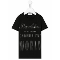 Paolo Pecora Kids Camiseta decote careca com estampa gráfica - Preto