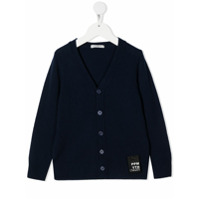 Paolo Pecora Kids Cardigan gola V com botões - Azul