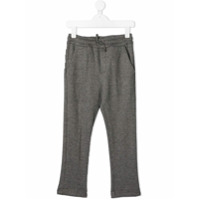 Paolo Pecora Kids checked fitted cotton trousers - Cinza