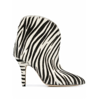 Paris Texas Ankle boot com estampa de zebra - Branco