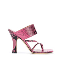 Paris Texas Sandália com efeito de pele de cobra - Rosa