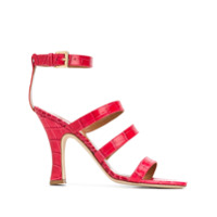 Paris Texas Sandália com efeito de pele de crocodilo e salto 65mm - Vermelho