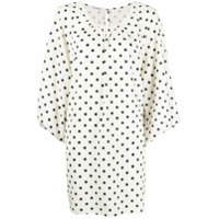 Parlor Vestido assimétrico com estampa de estrelas - Branco