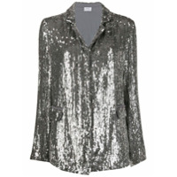 P.A.R.O.S.H. Blazer com paetês e abertura frontal - Prateado