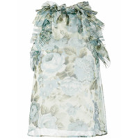 P.A.R.O.S.H. Blusa com estampa floral e acabamento de babados - Azul