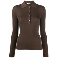 P.A.R.O.S.H. Blusa de tricô e lã com botões - Marrom