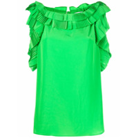 P.A.R.O.S.H. Blusa sem mangas com acabamento de babados - Verde