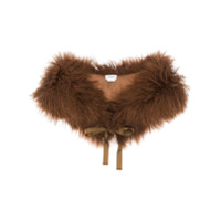 P.A.R.O.S.H. Cachecol com amarração e pelos - Marrom