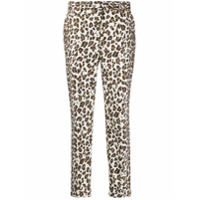 P.A.R.O.S.H. Calça cenoura com estampa de leopardo - Marrom