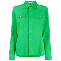 P.A.R.O.S.H. Camisa de camurça com bolso no busto - Verde