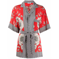 P.A.R.O.S.H. Camisa de seda com estampa floral - Vermelho