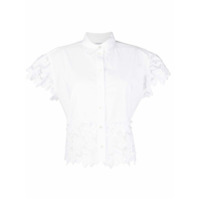 P.A.R.O.S.H. Camisa mangas curtas com bordado floral - Branco