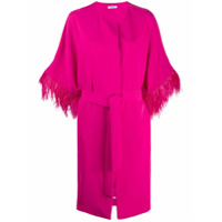 P.A.R.O.S.H. Casaco com cinto e acabamento de plumas - Rosa
