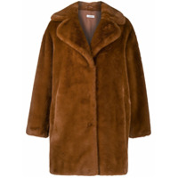 P.A.R.O.S.H. Casaco oversized com acabamento em pelos - Marrom