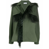 P.A.R.O.S.H. Jaqueta com acabamento de plumas - Verde