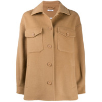 P.A.R.O.S.H. Jaqueta com franjas e bolso no busto - Marrom