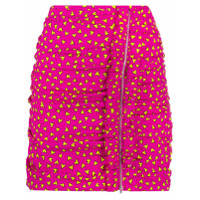 P.A.R.O.S.H. Saia franzida com estampa de coração - Rosa