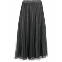 P.A.R.O.S.H. Saia midi Parallel com pregas - Verde