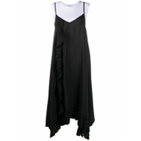 P.A.R.O.S.H. Vestido com detalhe de babados e sobreposição - Preto