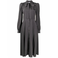 P.A.R.O.S.H. Vestido de seda com amarração na gola - Cinza