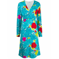 P.A.R.O.S.H. Vestido envelope com estampa floral - Azul