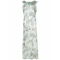 P.A.R.O.S.H. Vestido longo com acabamento de babados - Azul